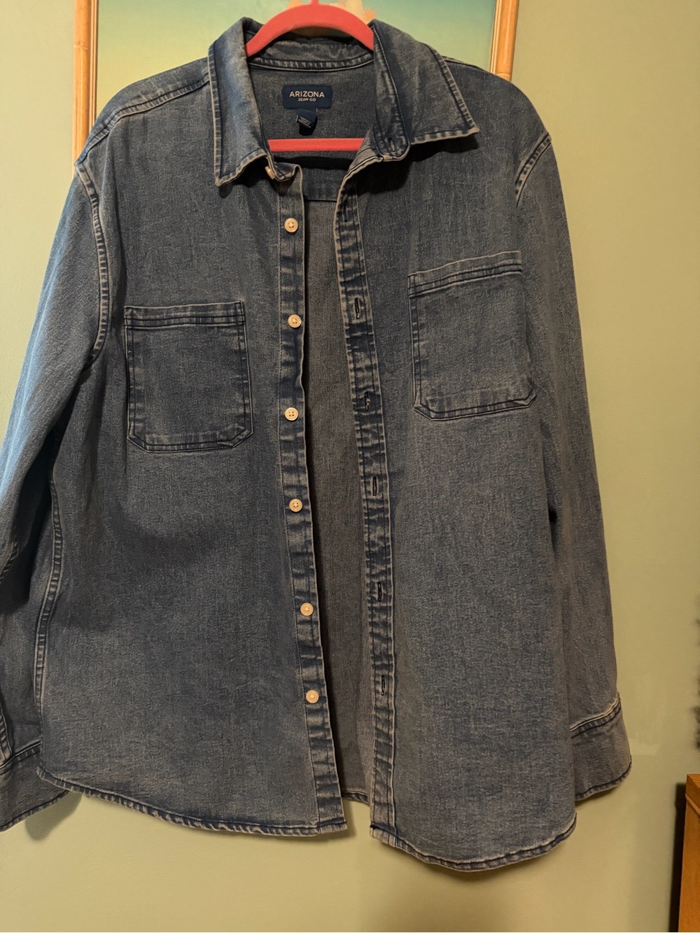 Arizona Jean Company Women's Dark Blue Denim Shirt Jacket